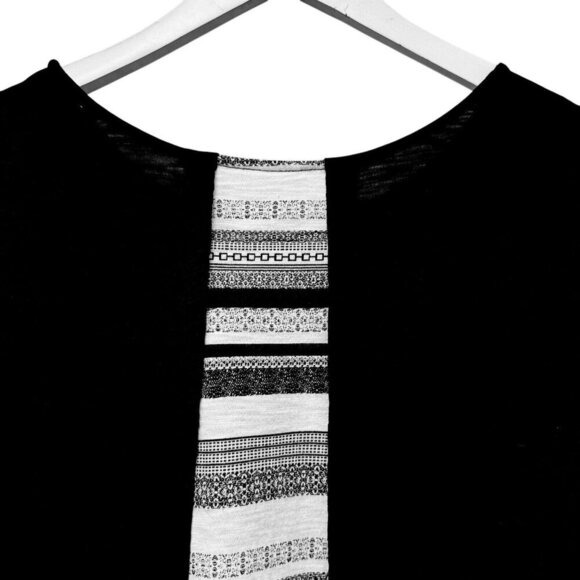 CHICO'S Zenergy Tee Medium (Chicos1) Womens Top Black Graphic Print Cotton Modal - Picture 5 of 9